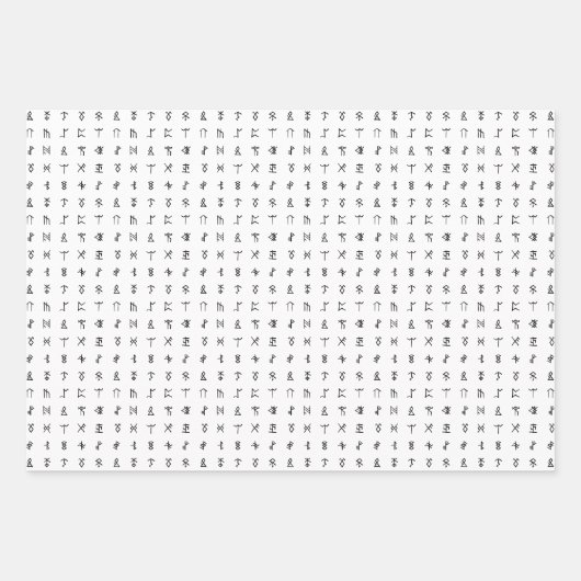 Set für Runen-Symbol Weiß, Schwarzweiß und Rot Geschenkpapier Set (Vorderseite)