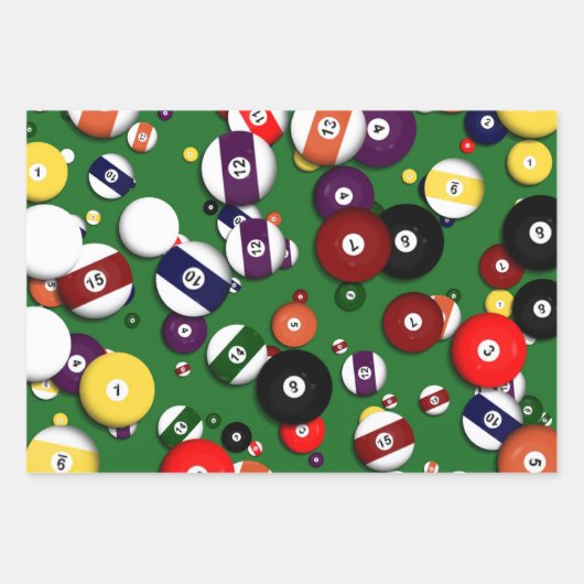 Set für Schleifpapier - Billard Geschenkpapier Set (Vorderseite)