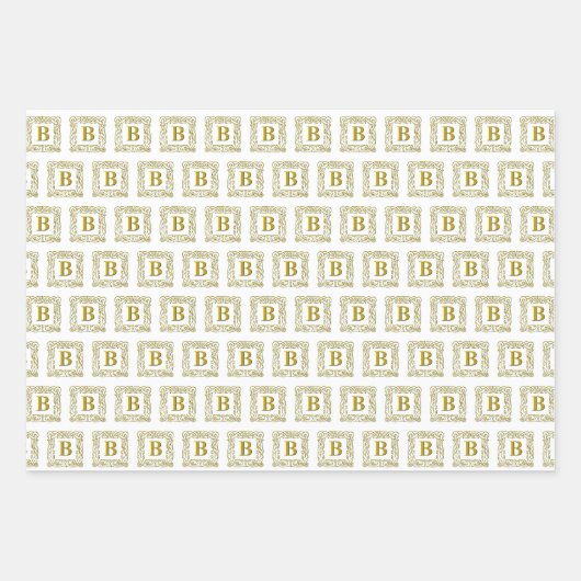 Set für Schleifpapier - Monogramm B - Keltischer D Geschenkpapier Set (Vorderseite 2)