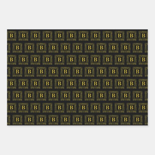Set für Schleifpapier - Monogramm B - Keltischer D Geschenkpapier Set (Vorderseite)
