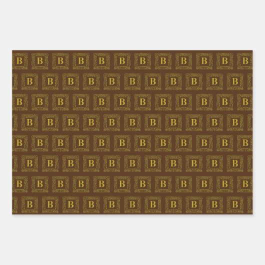 Set für Schleifpapier - Monogramm B - Keltischer D Geschenkpapier Set (Vorderseite 3)