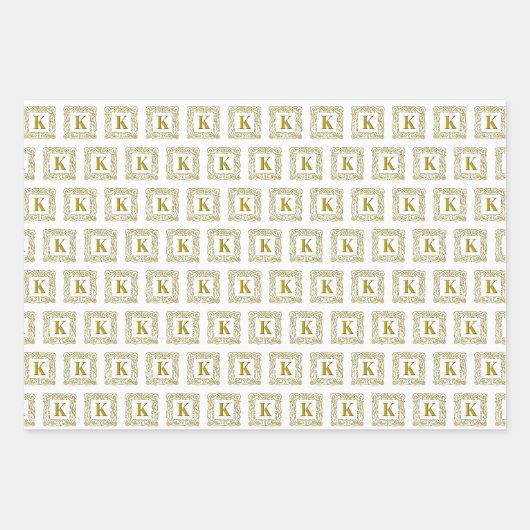 Set für Schleifpapier - Monogramm K - keltischer D Geschenkpapier Set (Vorderseite 2)