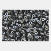 Set für Schleifpapier - Nuts und Bolzen Geschenkpapier Set (Vorderseite)