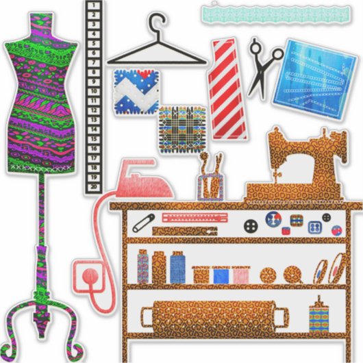 Set für Schneidersticker Aufkleber (Vorderseite)