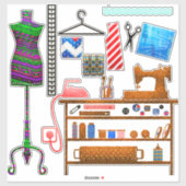 Set für Schneidersticker Aufkleber (Blatt)