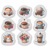"Set für schöne Kaffeekuchen" Aufkleber (Vorderseite)