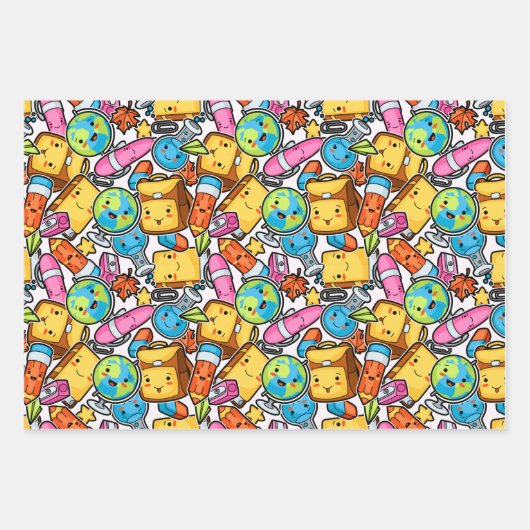 Set für Schulspass - hell und spielerisch Geschenkpapier Set (Vorderseite 3)