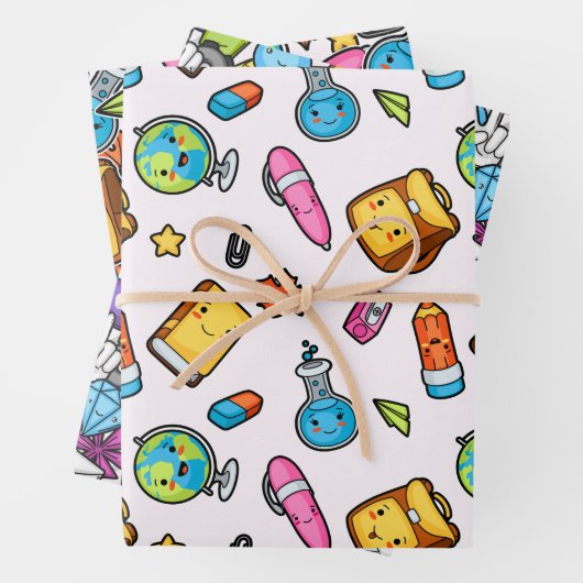 Set für Schulspass - hell und spielerisch Geschenkpapier Set (Beispiel)