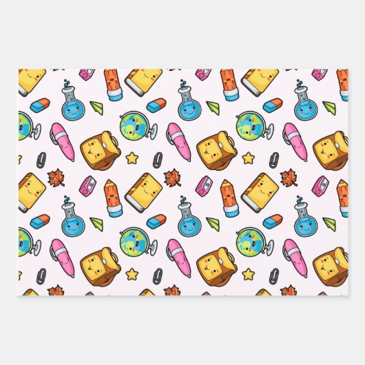 Set für Schulspass - hell und spielerisch Geschenkpapier Set (Vorderseite)