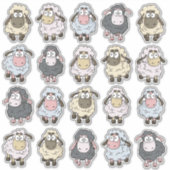Set für Sheep Cartoon Aufkleber (Vorderseite)