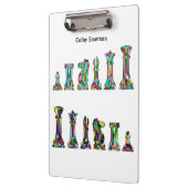 Set für Spielspieler Regenbogenfarbschachfiguren Klemmbrett (Links)