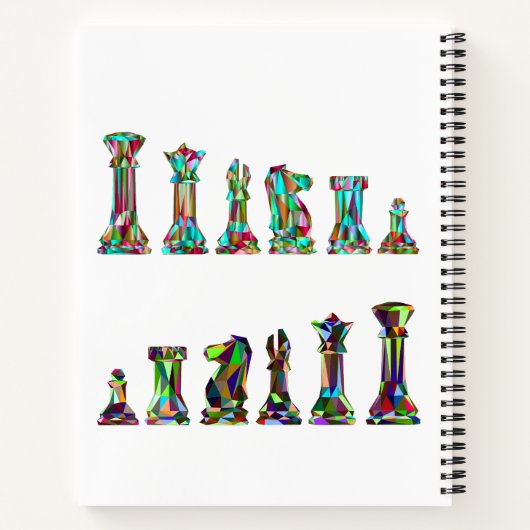 Set für Spielspieler Regenbogenfarbschachfiguren Notizblock (Rückseite)