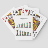 Set für Spielspieler Regenbogenfarbschachfiguren Spielkarten (Rückseite)