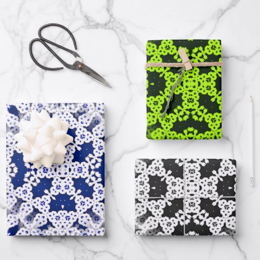 Set für Spitzenverpackungspapier mit 3 Geschenkpapier Set (Vorderseite)
