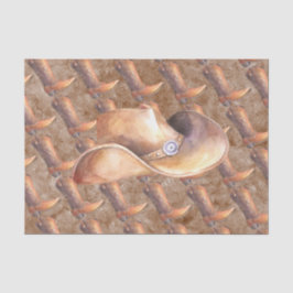 Set für Tissue Paper (2) Cowboy-Stiefel & -Hut auf Seidenpapier