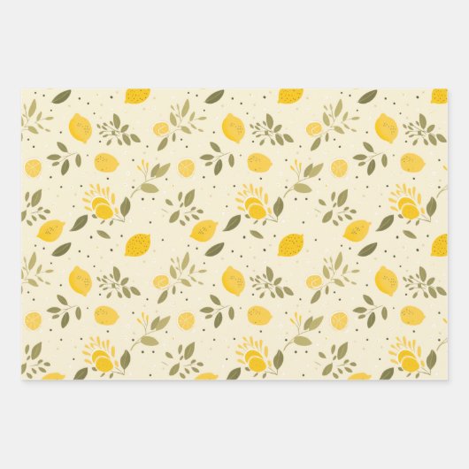 Set für verzaubertes Lemon-Wrapping Geschenkpapier Set (Vorderseite)