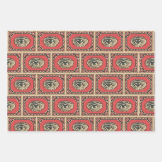 Set für Vintage Augenwerbung Geschenkpapier Set (Vorderseite 2)