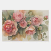 Set für Vintage Rose Geschenkpapier Set (Vorderseite)