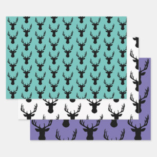 Set für Wrapping Paper Sheet - Kopfschattierungen  Geschenkpapier Set
