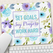 Set Goals Say Gebete arbeiten harte Farbe Blume Mousepad