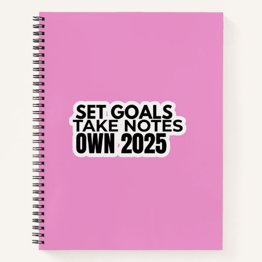 Set Goals. Take Notes. 2025 Notebook Notizblock (Vorderseite)