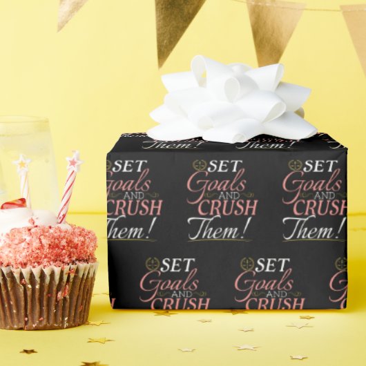 Set Goals und Crush Thread Quote Geschenkpapier (Geburtstagsparty)