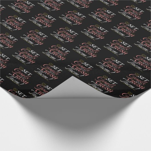 Set Goals und Crush Thread Quote Geschenkpapier (Ecke)