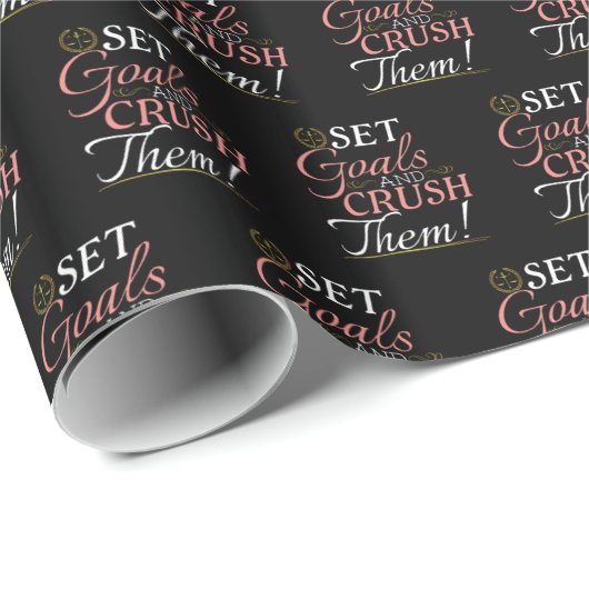 Set Goals und Crush Thread Quote Geschenkpapier (Rolleneckpunkt)