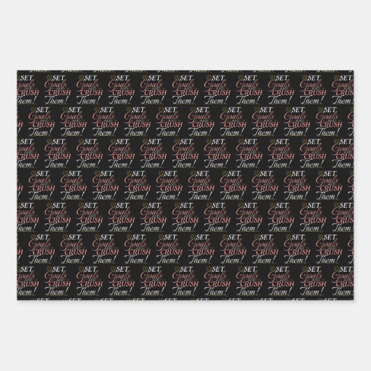 Set Goals und Crush Thread Quote Geschenkpapier Set (Vorderseite 2)