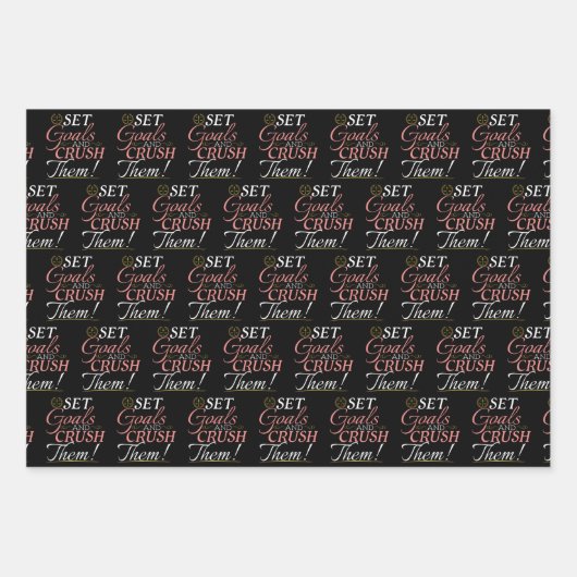 Set Goals und Crush Thread Quote Geschenkpapier Set (Vorderseite)