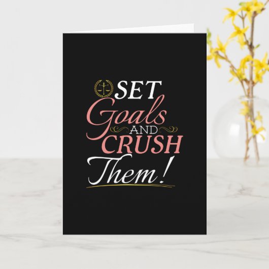 Set Goals und Crush Thread Quote Karte (Gelbe Blume)