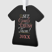 Set Goals und Crush Thread Quote Ornament (Vorderseite)
