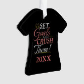 Set Goals und Crush Thread Quote Ornament (Vorderseite)