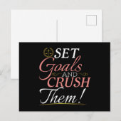 Set Goals und Crush Thread Quote Postkarte (Vorne/Hinten)