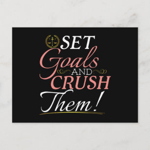 Set Goals und Crush Thread Quote Postkarte