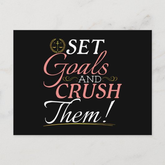 Set Goals und Crush Thread Quote Postkarte (Vorderseite)