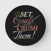 Set Goals und Crush Thread Quote Runde Wanduhr (Vorderseite)