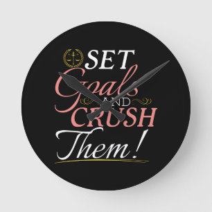 Set Goals und Crush Thread Quote Runde Wanduhr