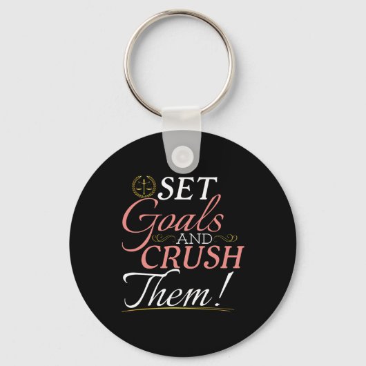 Set Goals und Crush Thread Quote Schlüsselanhänger (Vorderseite)