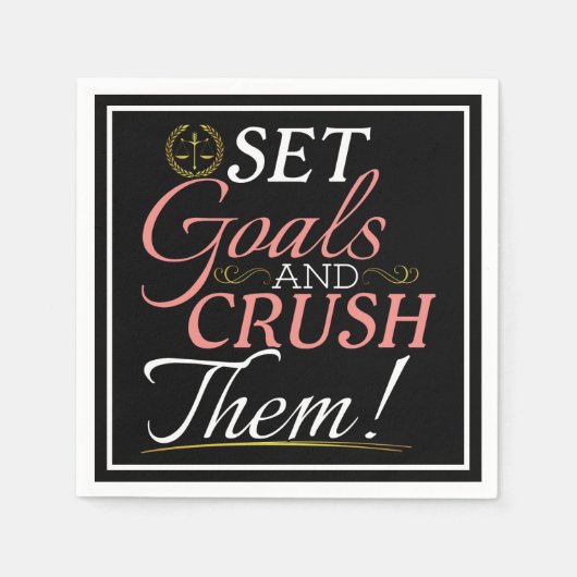 Set Goals und Crush Thread Quote Serviette (Vorderseite)