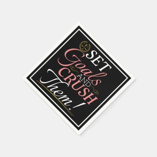 Set Goals und Crush Thread Quote Serviette (Ecke)