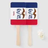 Set handfächer mit Flagge des Staates Iowa, USA (Vorne und Hinten)