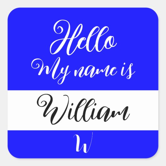 Set "Hello My Name is" Label-Aufkleber Quadratischer Aufkleber (Vorderseite)