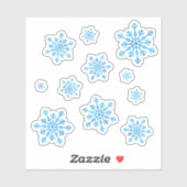 Set Hübscher Winterschneeflocken im blauen Weihnac Aufkleber (Blatt)