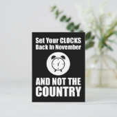 Set Ihre Uhren zurück im November nicht das Land Postkarte (Stehend Vorderseite)