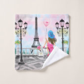 Set im Pariser Badehandtuch mit Eiffelturm (Waschlappen)
