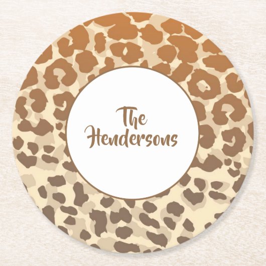 Set-Individuelle Name-Untersetzer Runder Pappuntersetzer (Vorderseite)