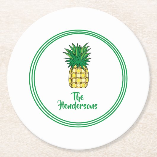 Set-Individuelle Name-Untersetzer Runder Pappuntersetzer (Vorderseite)