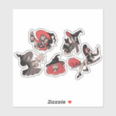 SET JUNG WITCHES CHARACTERSTICKERS AUFKLEBER (Blatt)