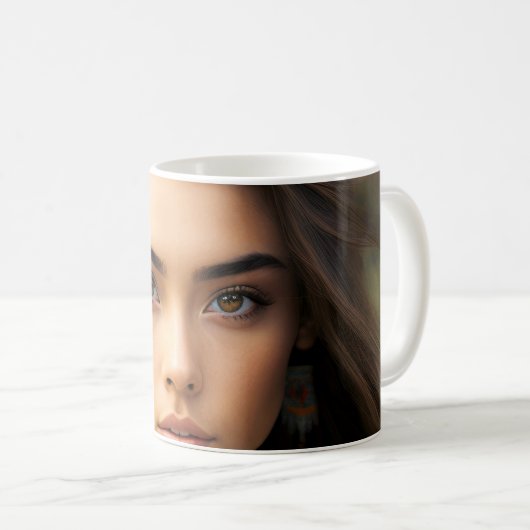 Set junger wunderschöner amerikanischer Frauen Kaffeetasse (VorderseiteRechts)